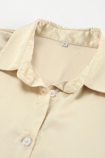 Penelope® | Long-sleeved satin shirt with button placket