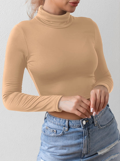 Rafaela® | Cropped T-shirt with stand-up collar