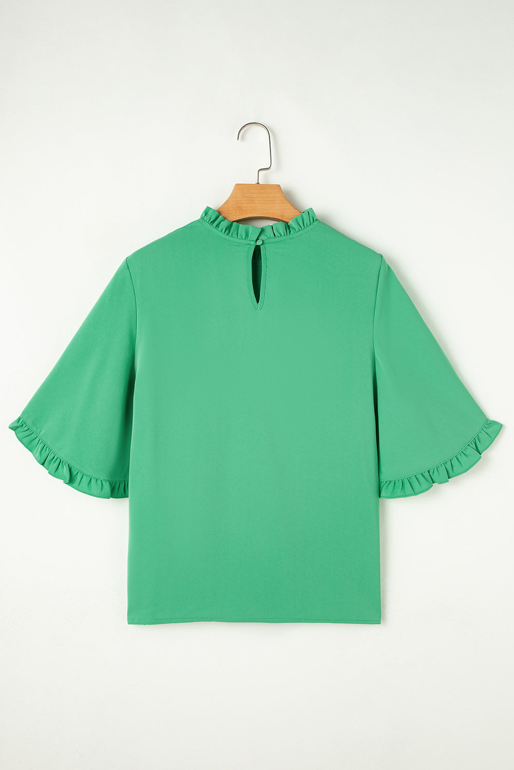 Susana® | Ruffled crew neck blouse with wide half sleeves