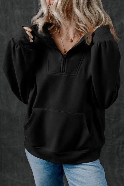 Adriana® | Long sleeve half zip sweatshirt