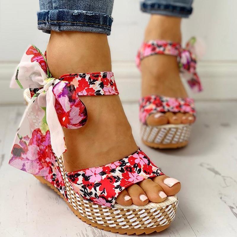 Ana® | Wedge sandals with a floral pattern