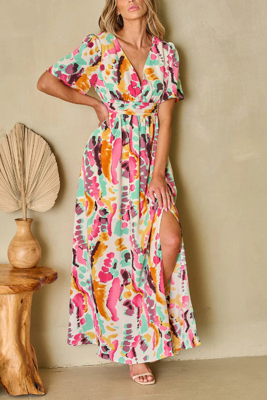 Virginia® | Maxi dress in a boho tie-dye print with a V-neck