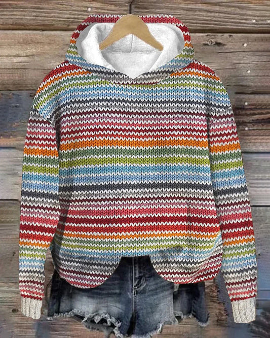 Vera® | Multicolored hooded sweatshirt with long sleeves