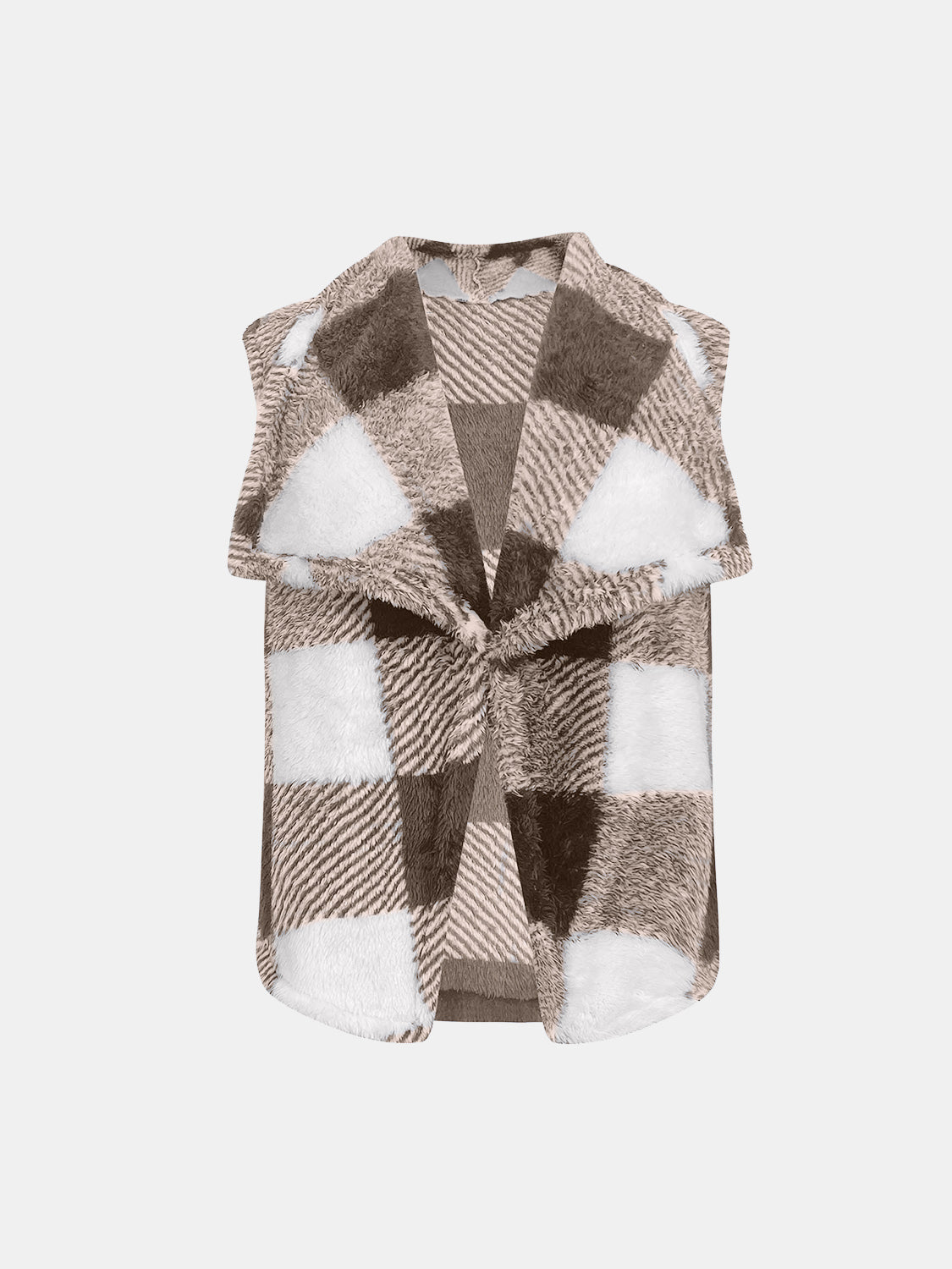 Yolanda® | Checked vest coat with an open front