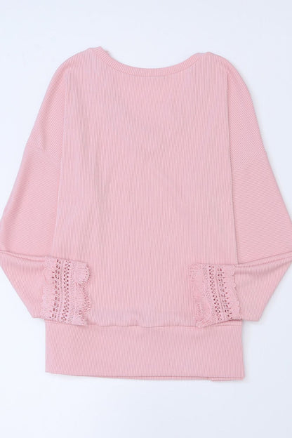 Penelope® | Long sleeve V-neck t-shirt with lace detail