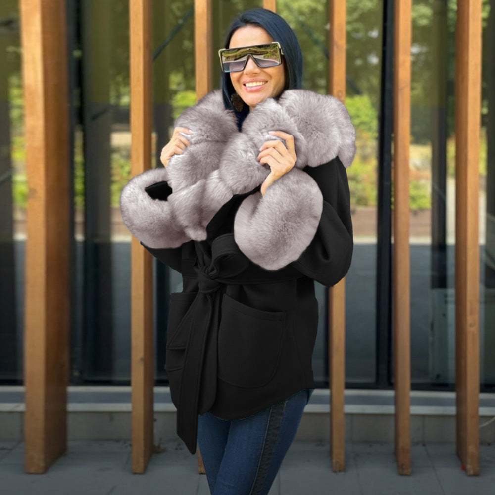 Xena® | Women's jacket with extra large fur hood