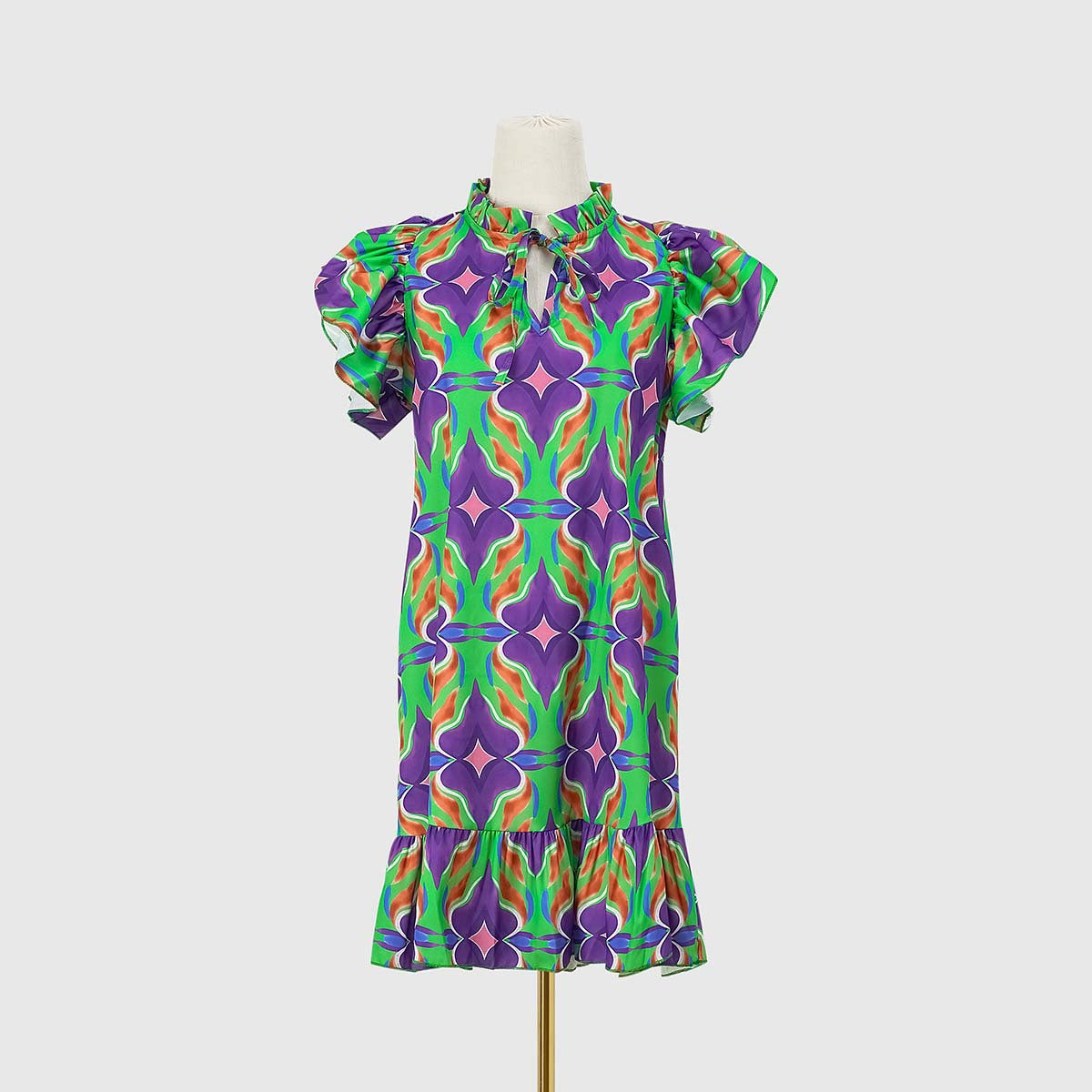 Yolanda® | Summer dress with lotus leaf print