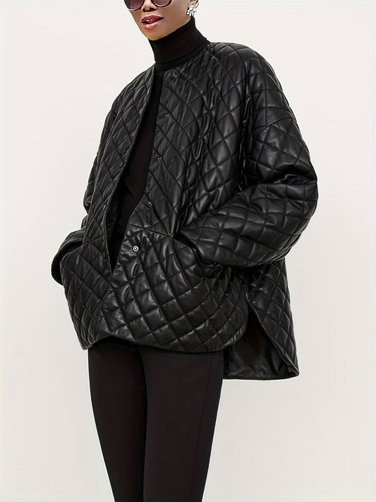 Ximena® | Black quilted leather jacket