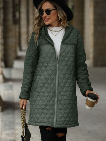 Zaira® | Structured, long-sleeved, zip-up hooded coat