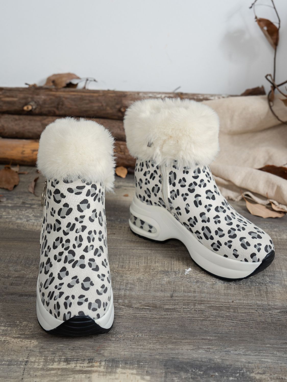 Zara® | Leopard platform boots with side zip