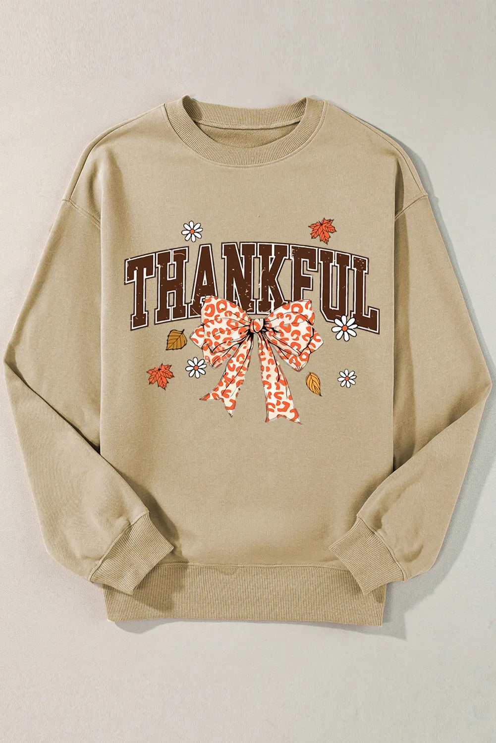 Pilar® | THANKFUL long-sleeved crew neck sweatshirt with bow