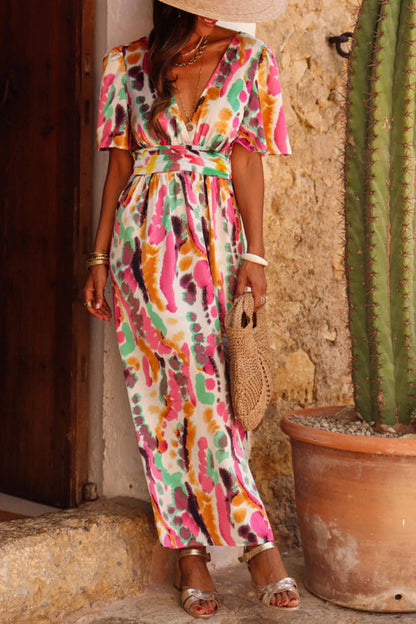 Virginia® | Maxi dress in a boho tie-dye print with a V-neck