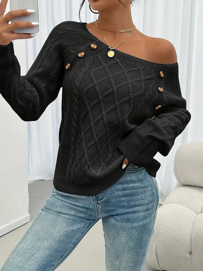 Amelia® | Cozy casual sweater with button design