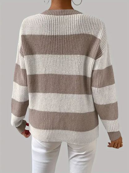 Pink® | Chic striped crew neck sweater in Middle Eastern style