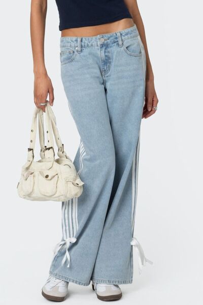 Verónica® | Side striped jeans with wide legs