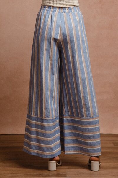 Zaida® | Striped wide leg trousers with pockets