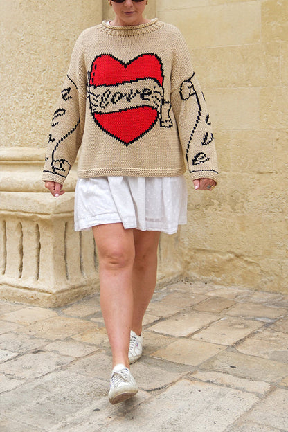 Ximena® | Love is a gift. Creative love pattern knitted sweater