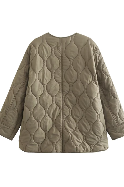 Tracy® | Plain quilted jacket with a loose crew neck