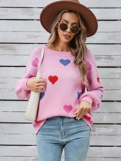 Ulla® | Heart-shaped, long-sleeved crew neck sweater