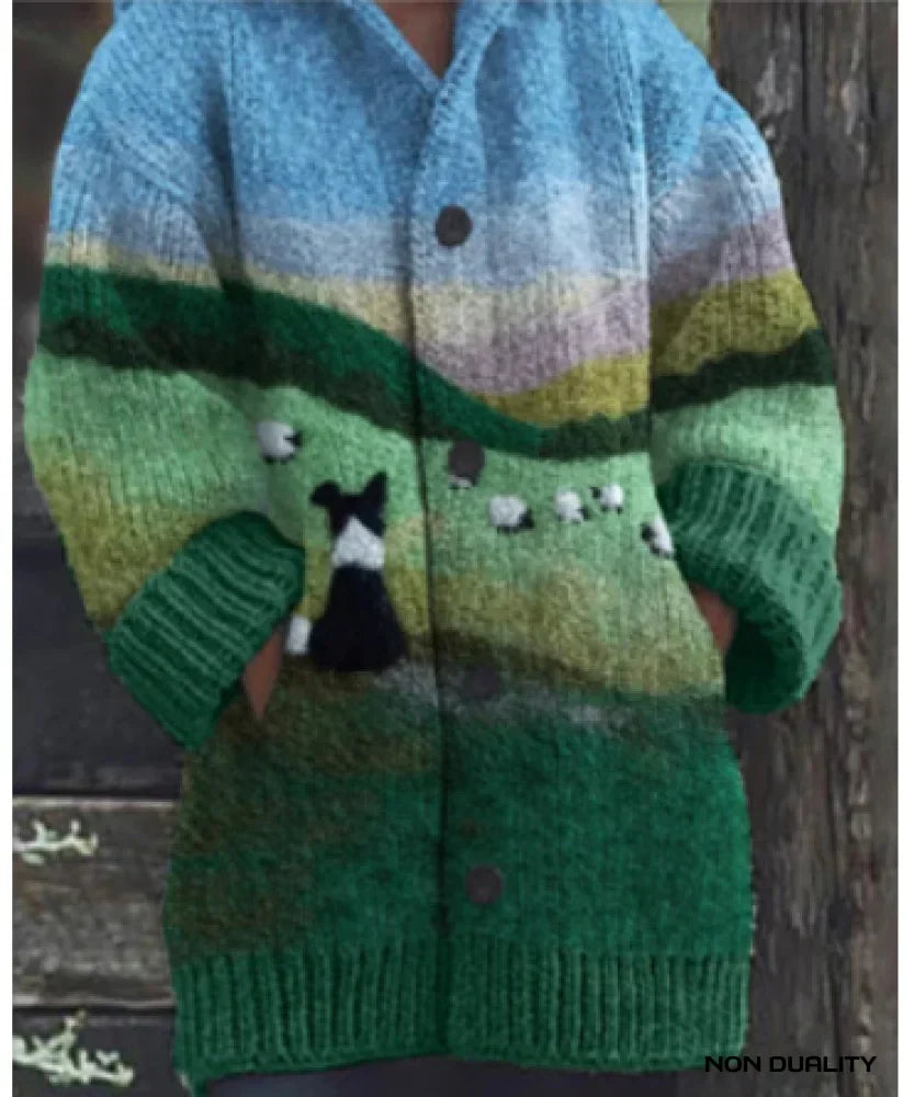 Yanet® | Colorful knitted cat cardigan