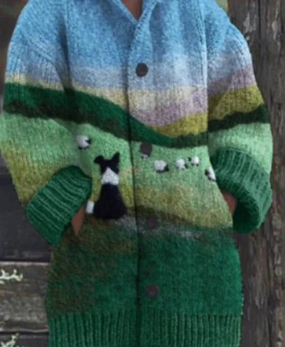 Zoe® | Colorful knitted cat cardigan