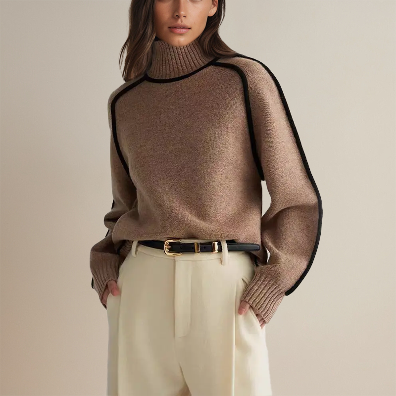 Yasmina® | Soft knit cashmere turtleneck sweater