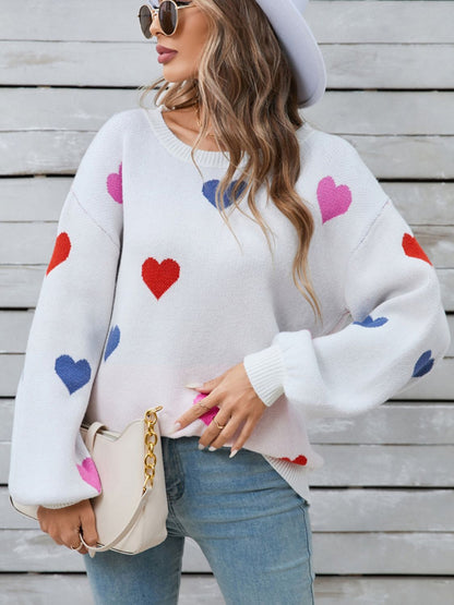 Ulla® | Heart-shaped, long-sleeved crew neck sweater