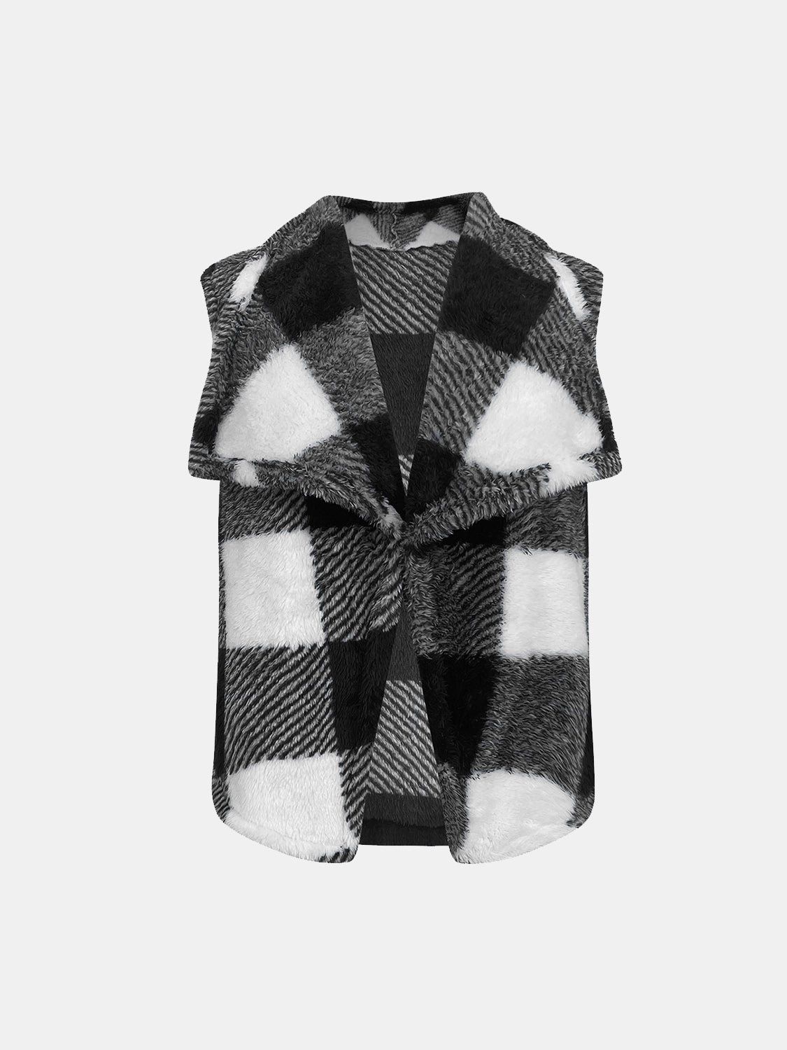 Yolanda® | Checked vest coat with an open front