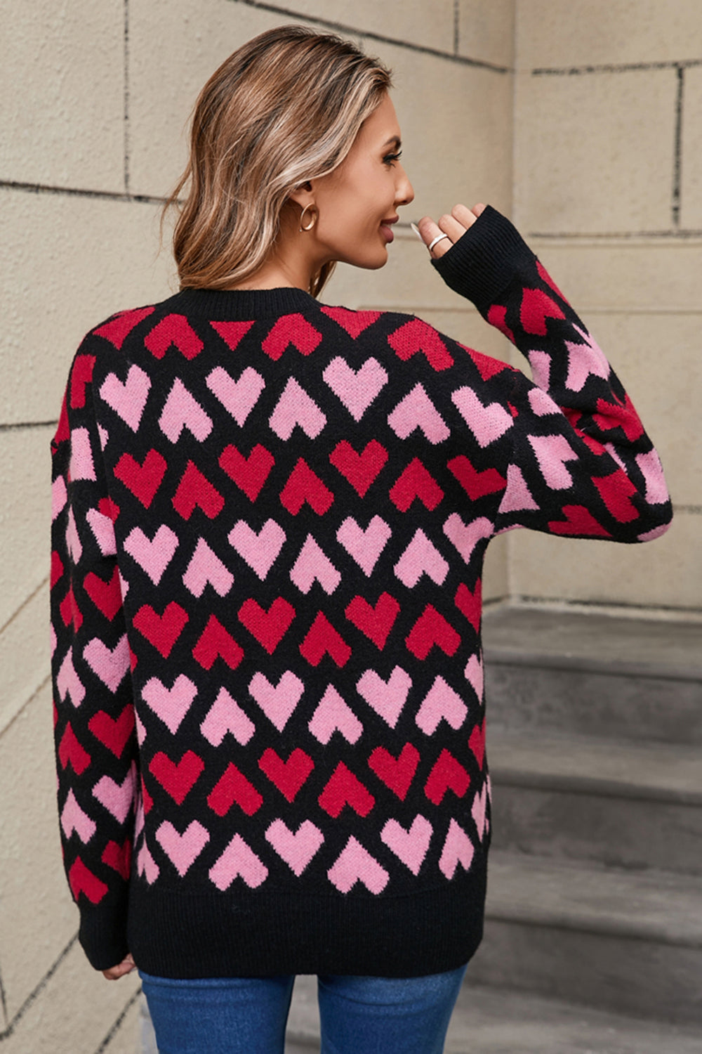 Sigrid® | Jumper with contrasting heart and crew neck