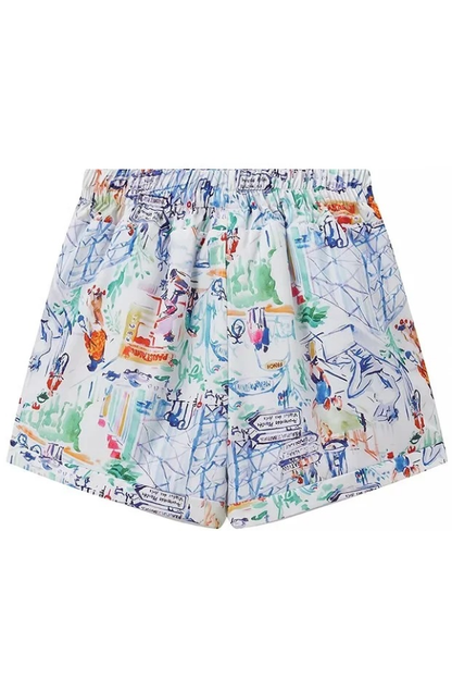 Trina® | Graffiti print cotton shorts set