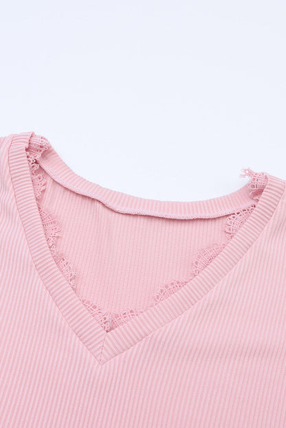 Penelope® | Long sleeve V-neck t-shirt with lace detail