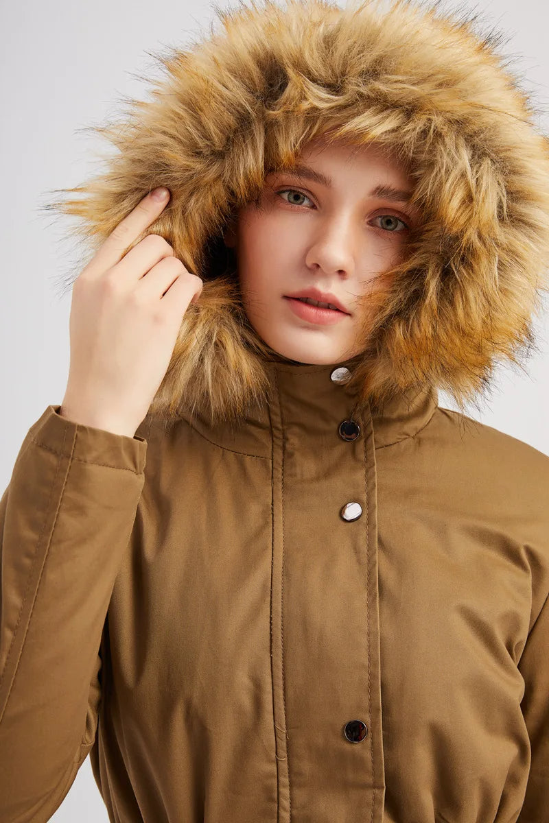 Zenaida® | Winter parka with faux fur hood for women