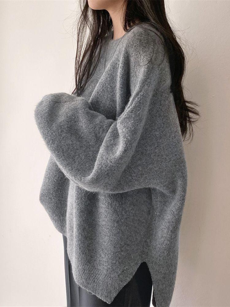 Amara® | Gray oversized sweater for women