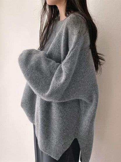 Amara® | Gray oversized sweater for women