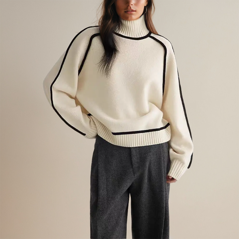 Yasmina® | Soft knit cashmere turtleneck sweater