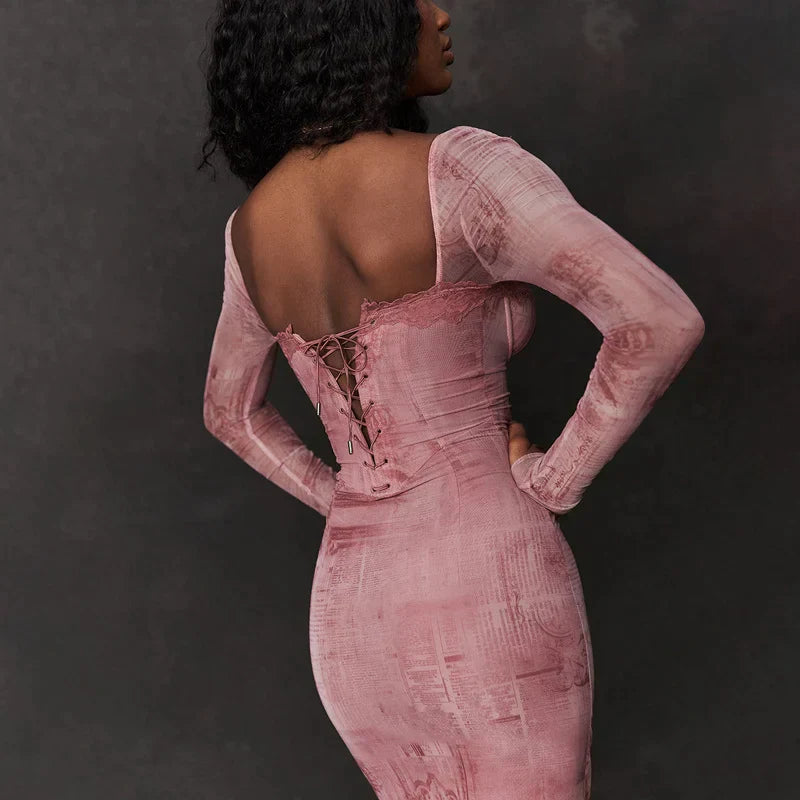 Silvia® | Elegant pink women's dress