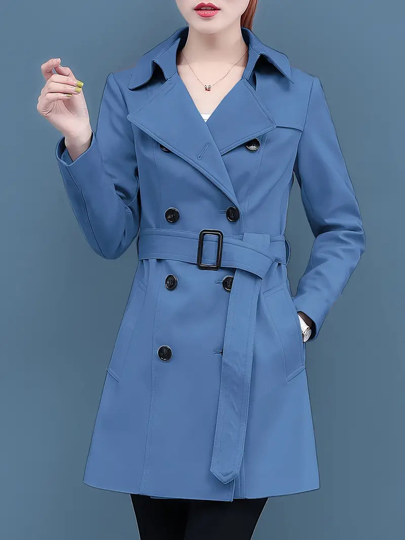 Xanthe® | Casual trench coat with double button placket