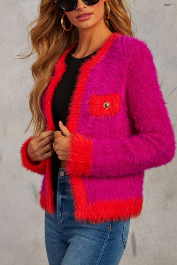 Yolanda® | As if fluffy two-tone cardigan