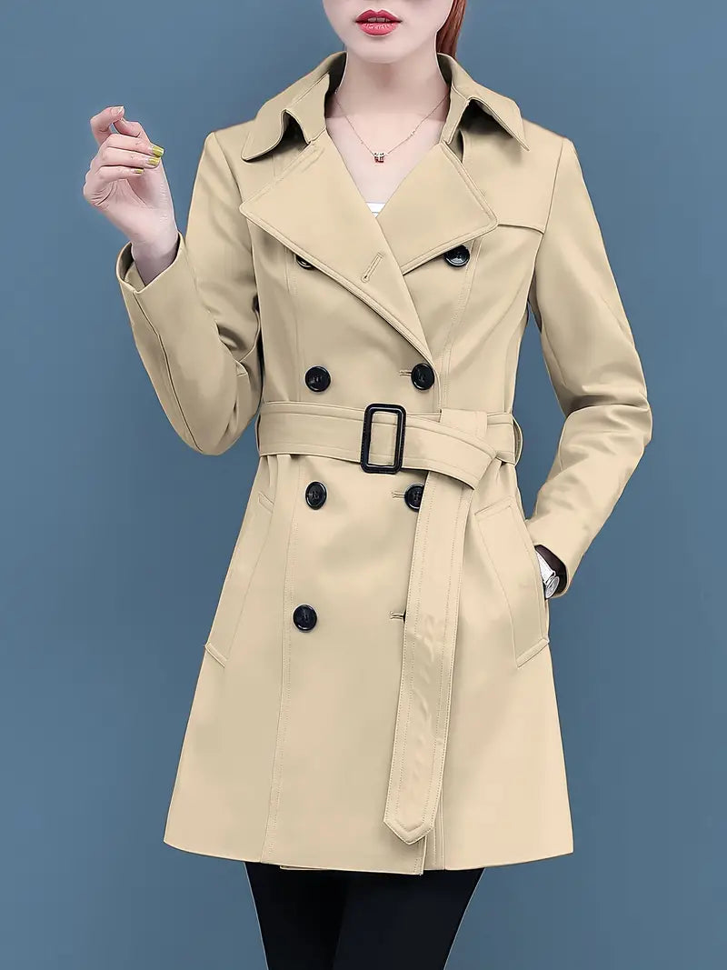 Xanthe® | Casual trench coat with double button placket