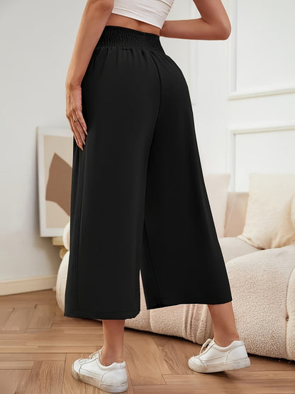 Phaedra® | Wide leg trousers with elastic waist