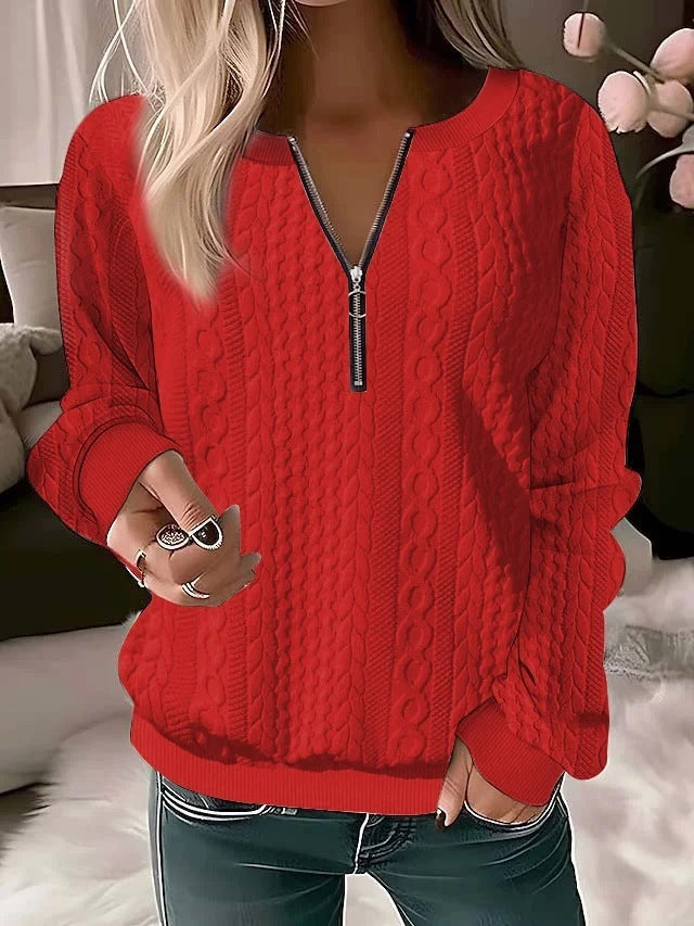 Talia® | Solid color long sleeve sweater