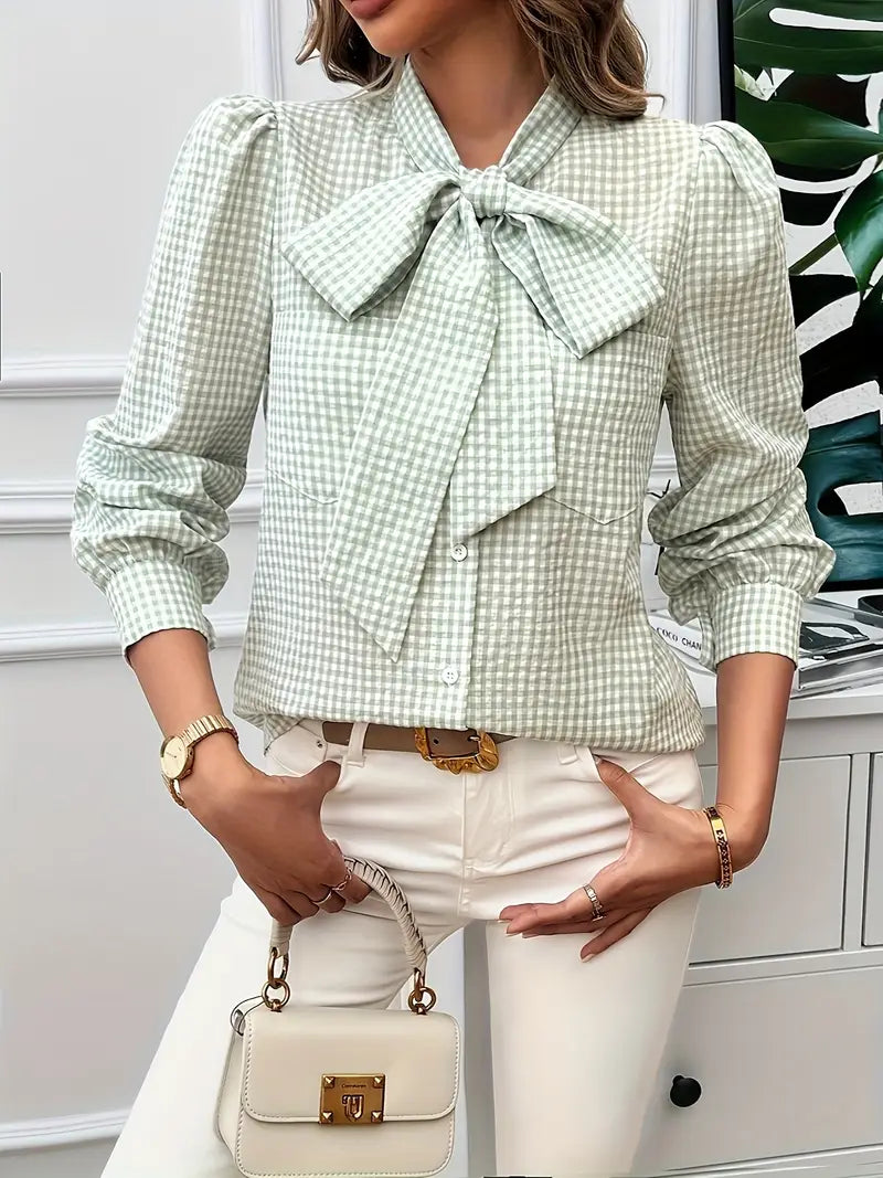 Quirina® | Cotton blouse with bow tie