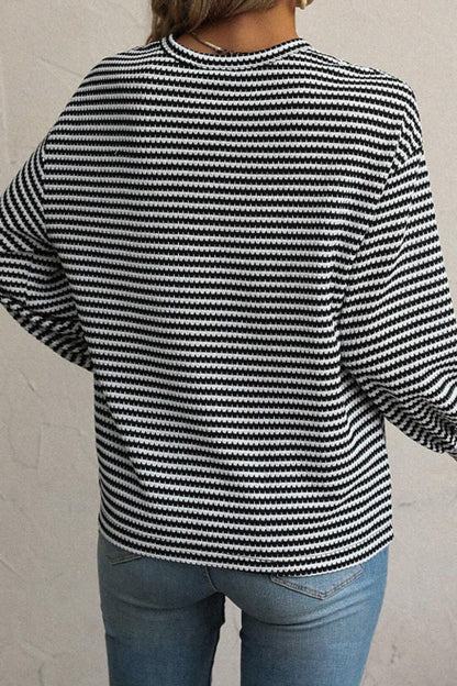 Xara® | Striped, long-sleeved top with a crew neck