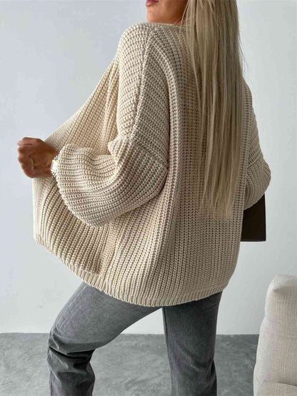 Pilar® | Solid color long sleeve casual knitted V-neck cardigan