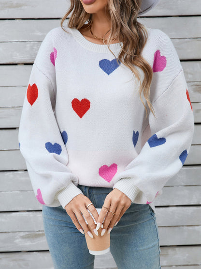 Ulla® | Heart-shaped, long-sleeved crew neck sweater