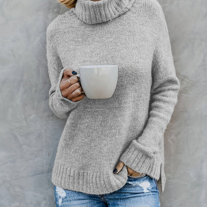 Poppy® | Elegant rib-knit turtleneck sweater