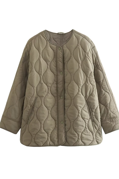 Tracy® | Plain quilted jacket with a loose crew neck