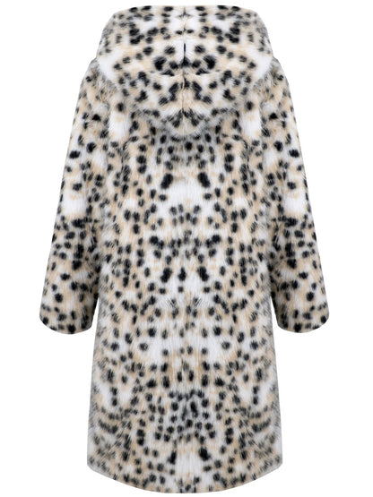 Pink® | Leopard print faux fur thermal outerwear with hood