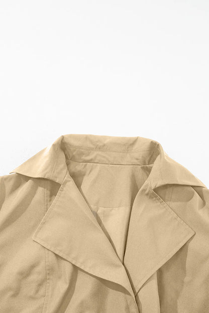 Teresa® | Long sleeve trench coat with collar and tie waist and buttons