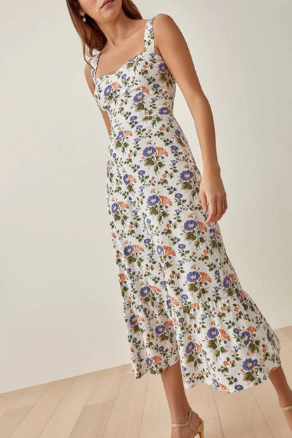 Zuleyka® | Printed tapered midi dress with straps